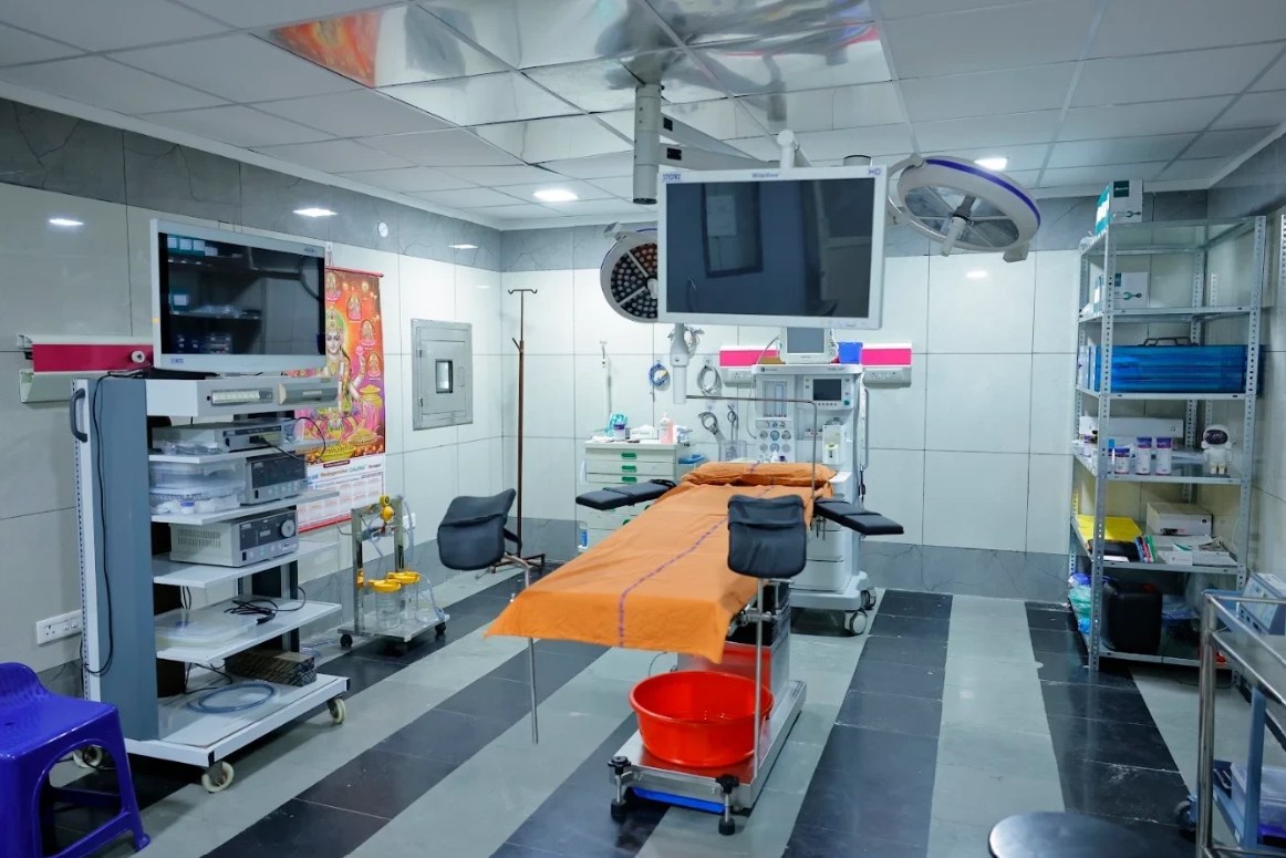 Operation theatre equipped for laparoscopic surgery on children
